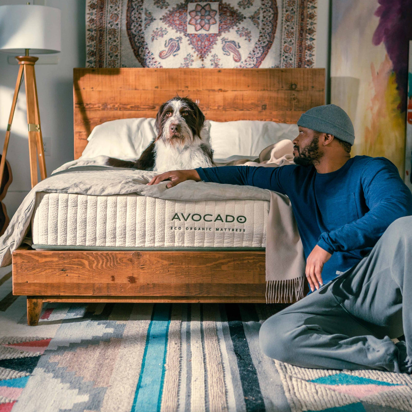 Avocado organic mattress in a bedroom